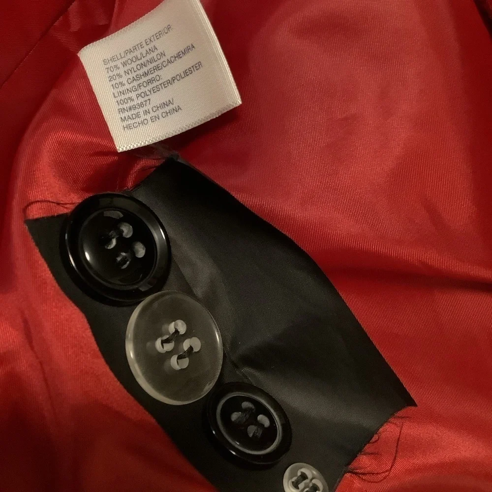 ST John’s Bay Women’s 3X red 70% wool 20% nylon 10% 18W cashmere red pea coat - Picture 6 of 11